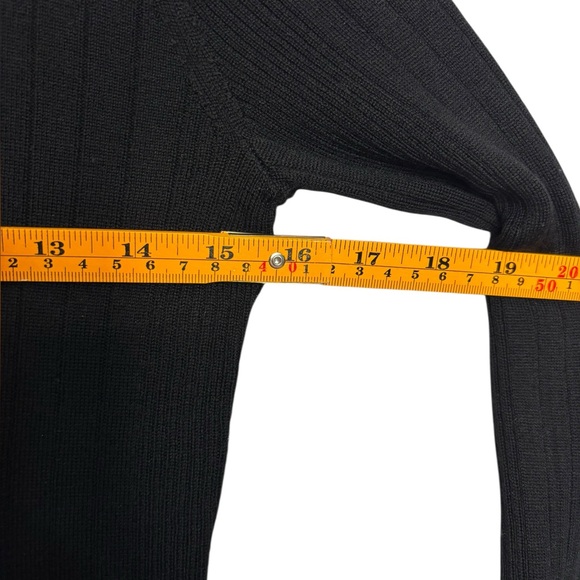 REFORMATION Hermia Regenerative Merino Polo In Black Size XS Ribbed Tight Fit - Picture 10 of 11